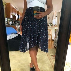 Ruffle midi skirt